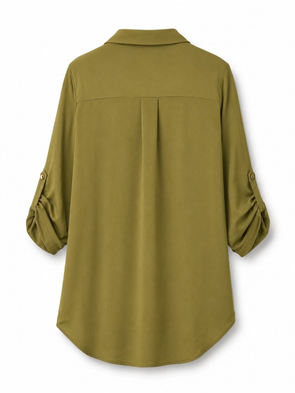 Grace Olive Button Down Collared Long Sleeve Top NWT - Picture 6 of 6